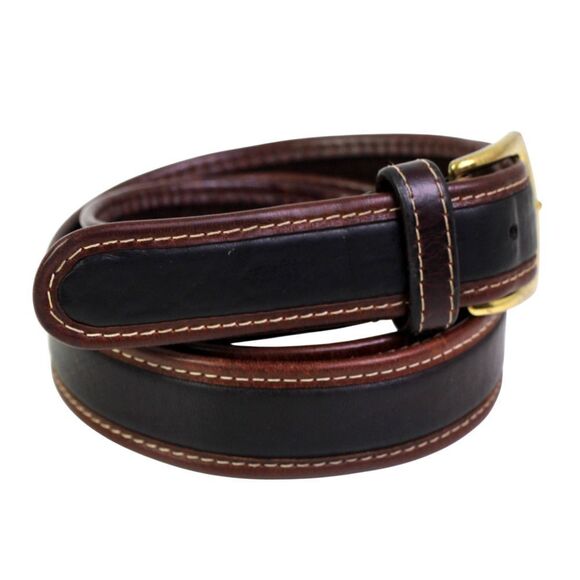 Cole Haan BLACK BROWN GENUINE LEATHER 1.25"Wd CASUAL DRESS MEN'S BELT Sz 40 (A77 - Picture 6 of 12